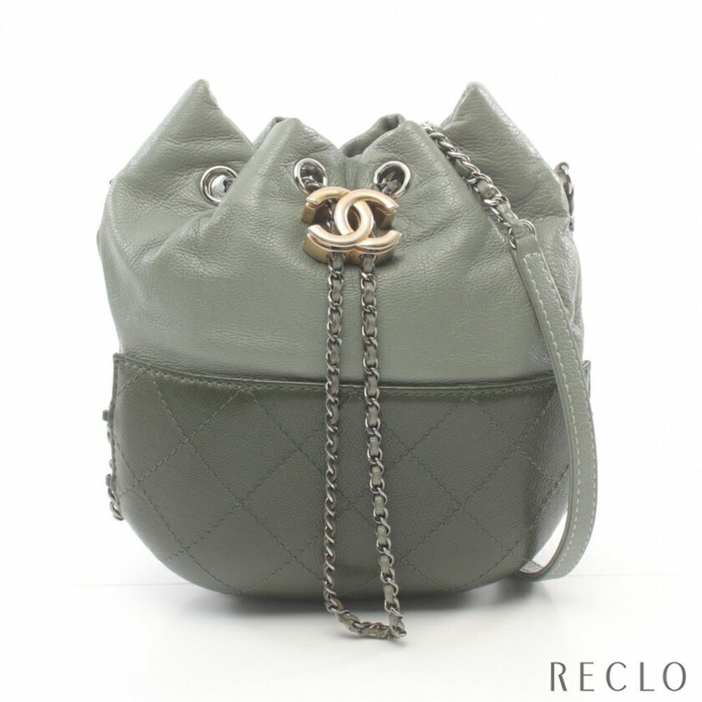 Chanel Gabriel chain Shoulder Bag green leather combination